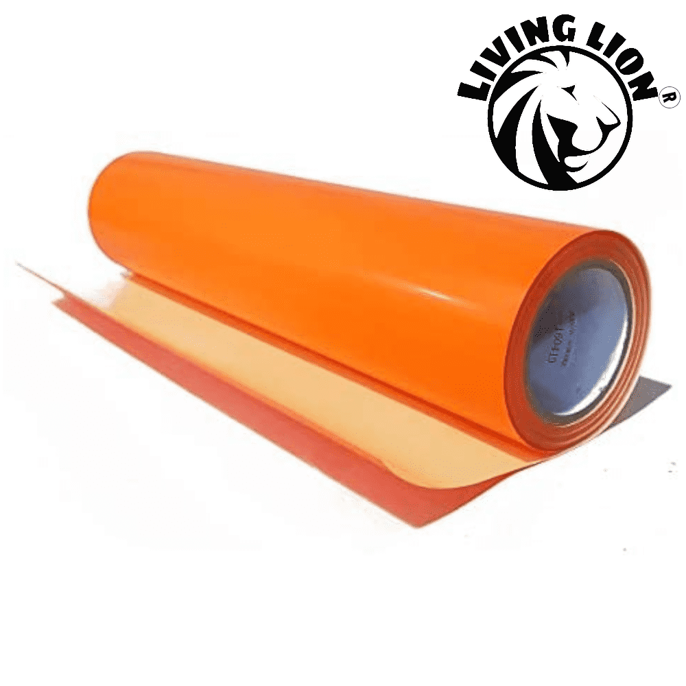 Neon Orange 20" Wide Heat Transfer Vinyl Film | Solid Colors By the Yard | Use with Silhouette CAMEO 4 MACHINE/SKYCUT C24/ GRAPHTEC