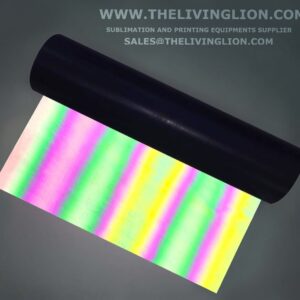 Reflective Heat Transfer Vinyl Rainbow HTV Roll 2OINCH*50MTRS for Fabrics Compatible with All Cutting Machines